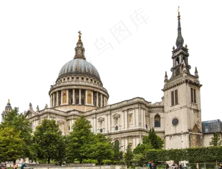 英国圣保罗大教堂全景,免抠元素