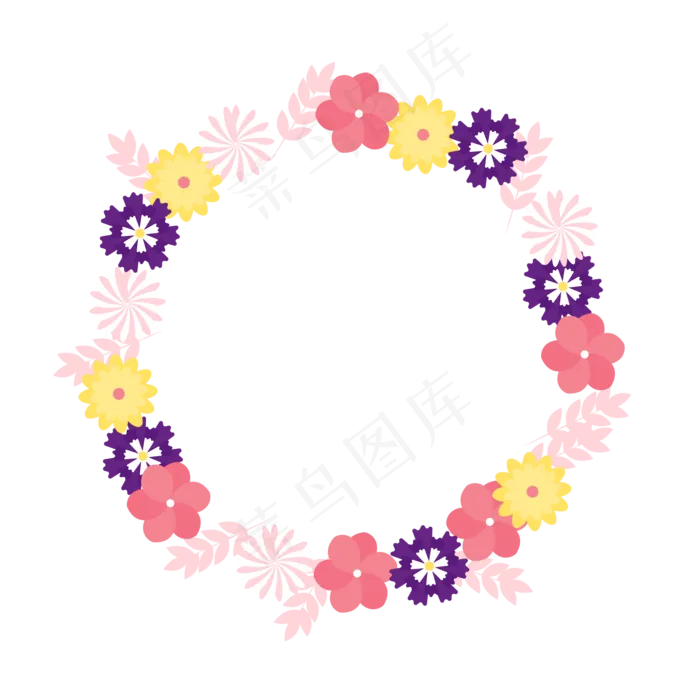 夏天夏至花环免扣素材