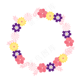 夏天夏至花环免扣素材