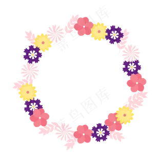 夏天夏至花环免扣素材