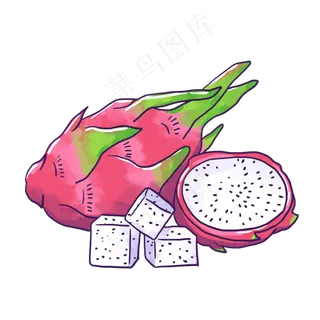 切开的火龙果PNG免抠素材