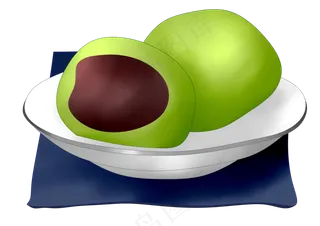 一盘清明青团食物