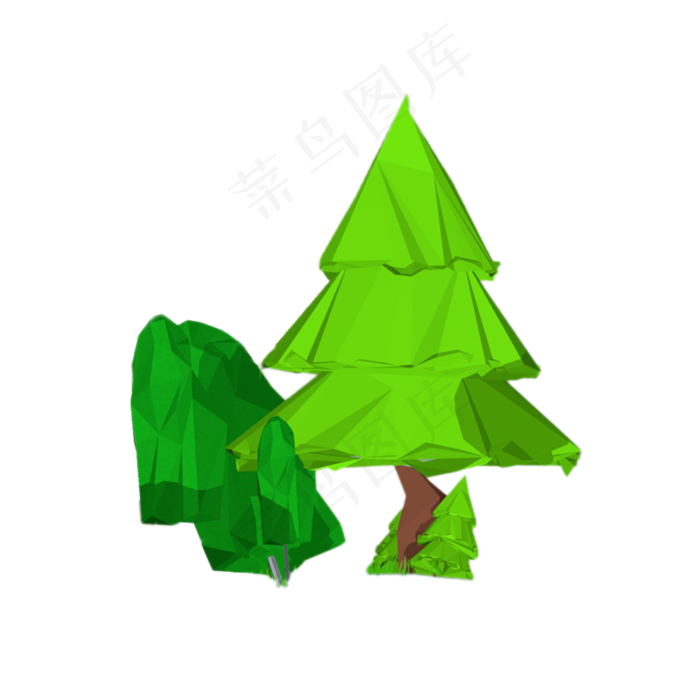 卡通绿树PNG下载(2000X2000(DPI:300))psd模版下载
