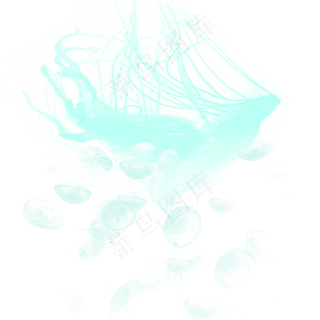 透明生物章鱼水母元素,免抠元素