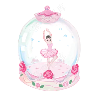 水晶球礼物粉色少女欧式芭蕾舞女