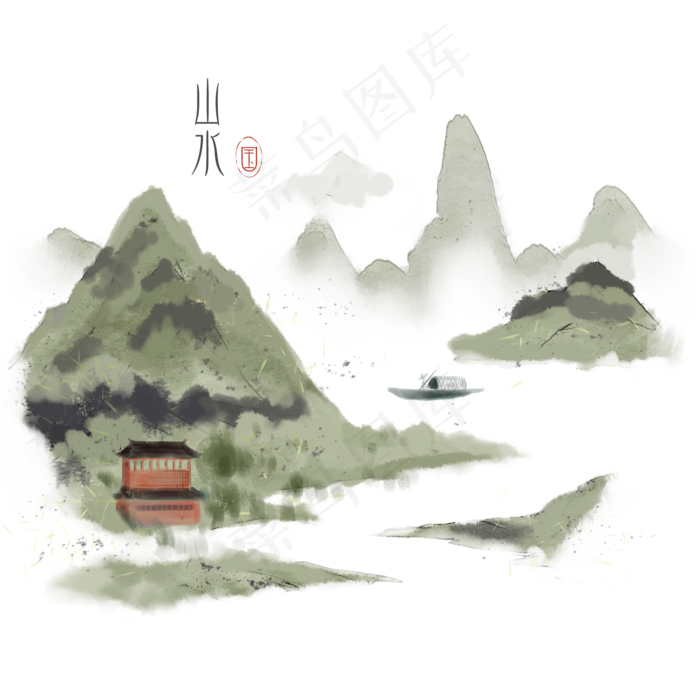 古风山水景色素材