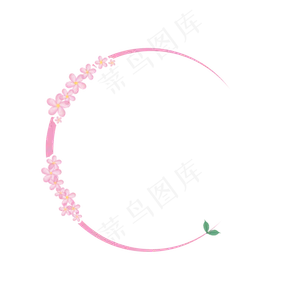 圆形樱花边框