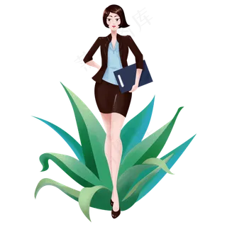 卡通三八妇女节美丽女性之办公女,免抠元素