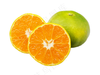 切开的绿色橙子