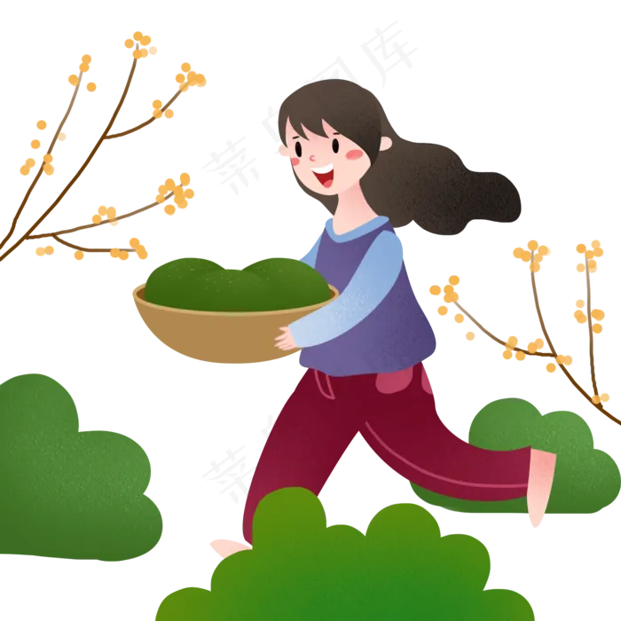 清明节青团女孩