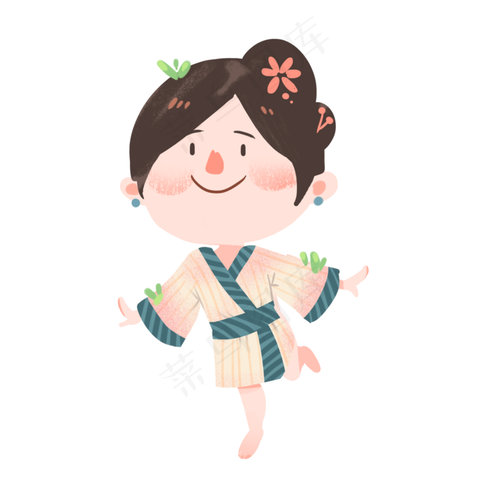清明节古代踏青小女生,免抠元素