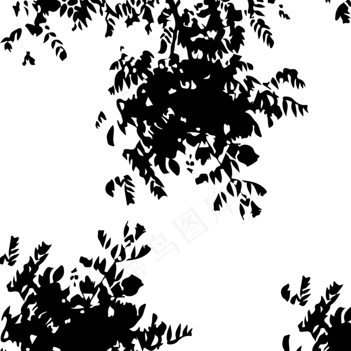 黑色树的剪影,免抠元素