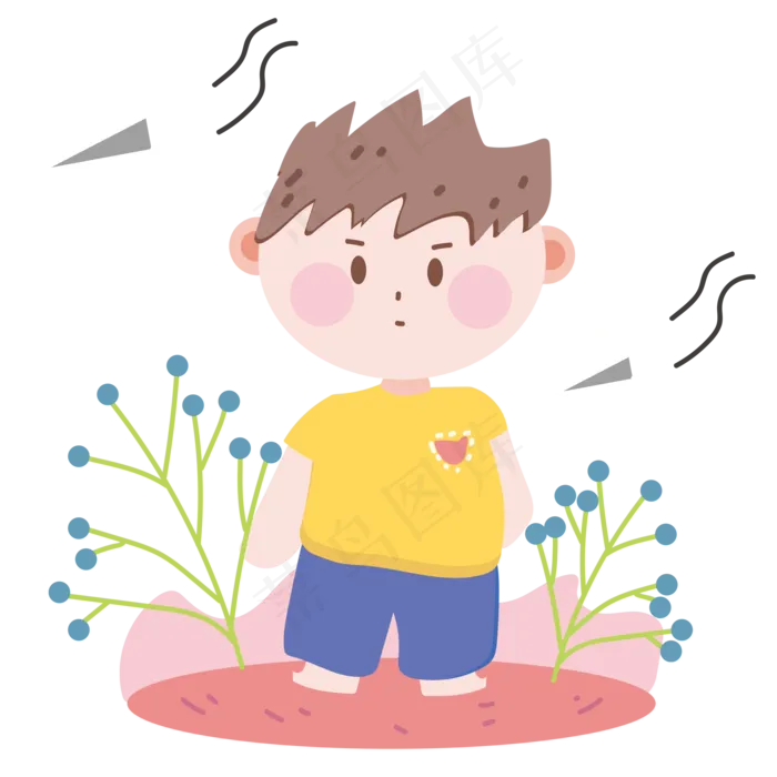 儿童节可爱手绘纸飞机气球小男孩