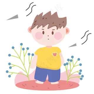 儿童节可爱手绘纸飞机气球小男孩