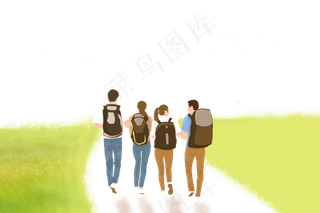 同学毕业旅行PNG
