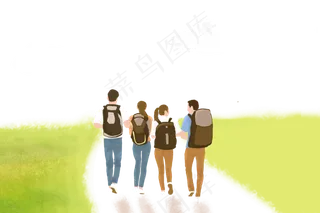 同学毕业旅行PNG