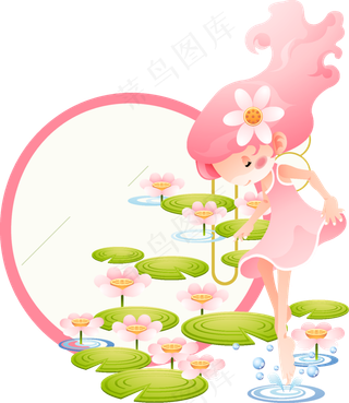 彩绘唯美花仙子立夏节气