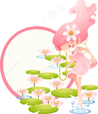 彩绘唯美花仙子立夏节气