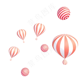 3D热气球节日气球,免抠元素