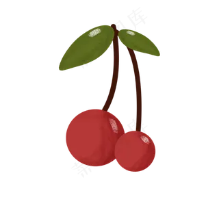 矢量水彩晕染水果美国车厘子