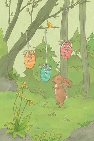 可爱复活节兔子和彩蛋