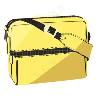 父亲节柠檬黄色扁平旅行用品邮差