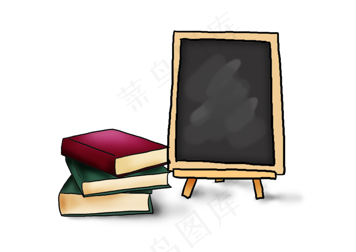 高考季手绘黑板和书