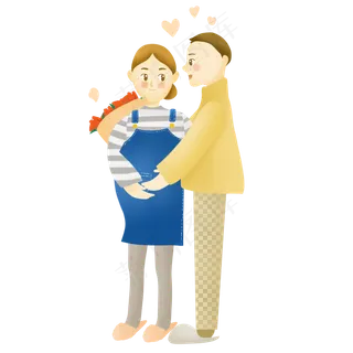 三八妇女节孕妇情人节夫妻甜蜜送,免抠元素