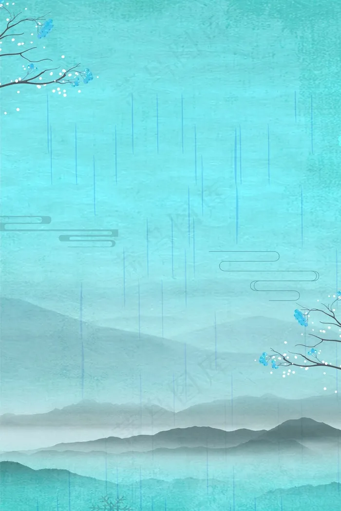 细雨绵绵清明节扫墓(3543*5315px 	      )psd模版下载