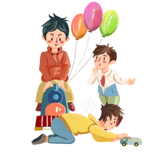儿童节游戏开火车气球玩耍朋友免
