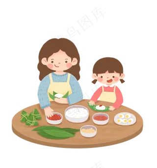 端午节习俗包粽子