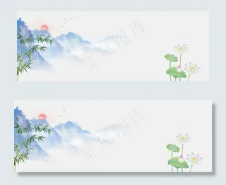 淘宝夏天夏季水墨中国风文艺banner