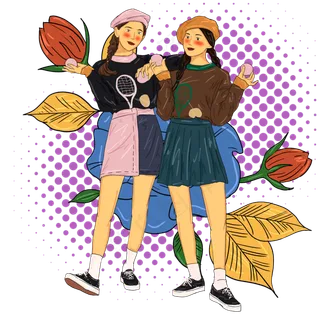 冬季小清新网球女孩模特小插图