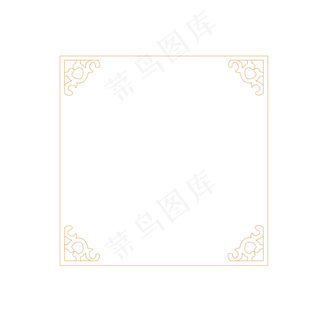 欧式金色正方形花纹边框,免抠元素