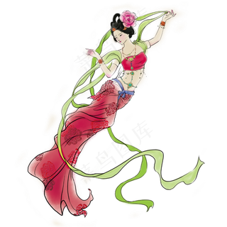古典敦煌飞天仙女,免抠元素