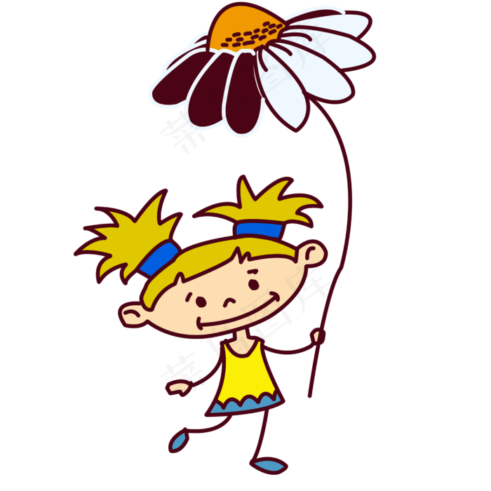 清明节动漫小女孩插画