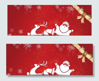圣诞节卡通红色banner