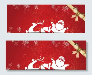 圣诞节卡通红色banner