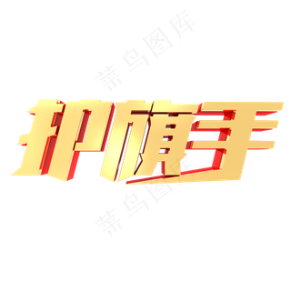 护旗手金属立体字体