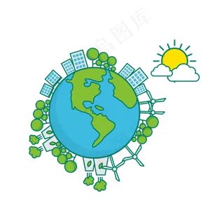 卡通世界地球日矢量图片