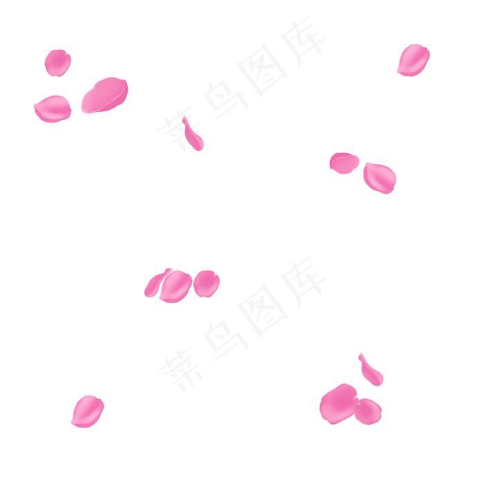 手绘卡通唯美纷飞玫瑰花瓣透明底(2000X2000(DPI:299))psd模版下载