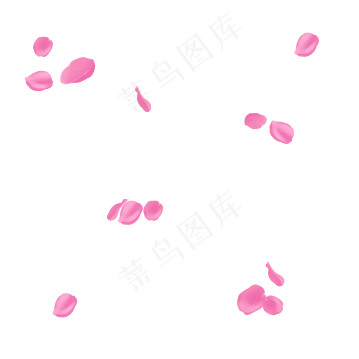 手绘卡通唯美纷飞玫瑰花瓣透明底(2000X2000(DPI:299))psd模版下载
