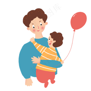 父亲节温馨父子和气球