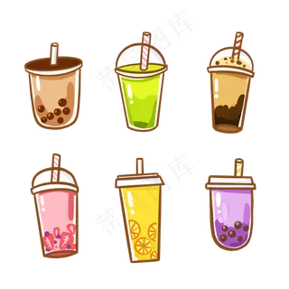 奶茶卡通可爱图标