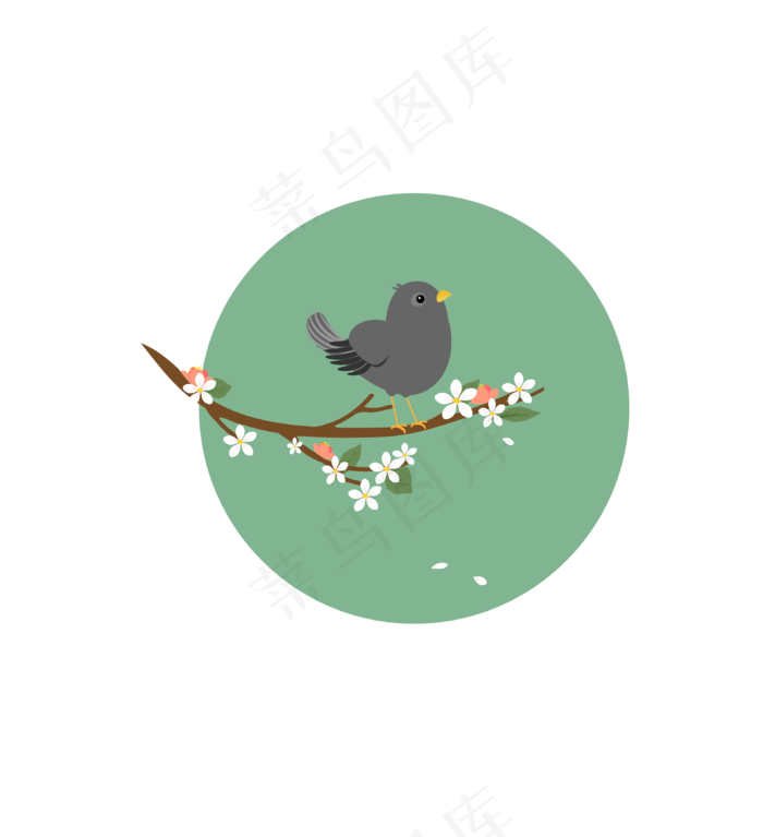 春天枝头上的小鸟,免抠元素