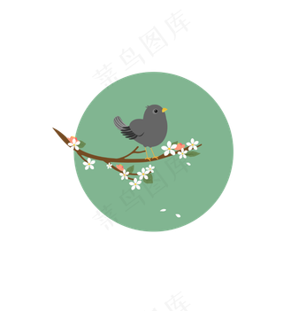 春天枝头上的小鸟,免抠元素