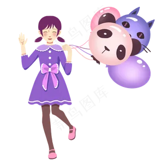 儿童节气球女孩