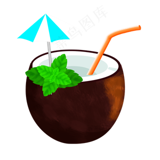 免扣卡通水果椰子