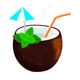 免扣卡通水果椰子