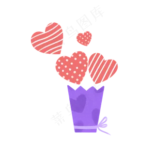 情人节爱心花束装饰素材